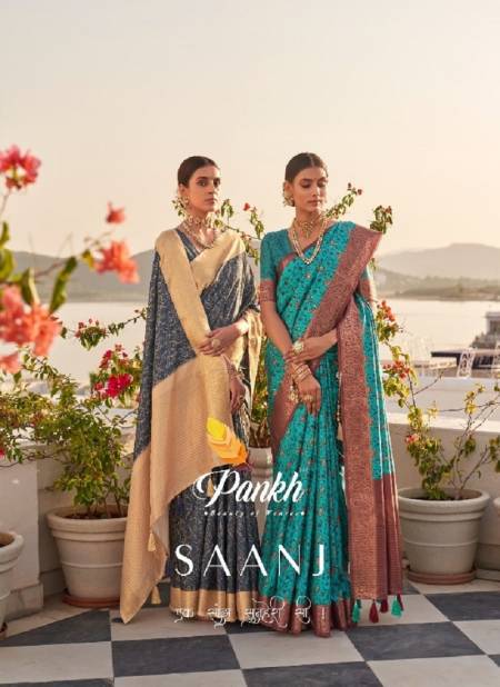 Saanj By Pankh Khadi Silk Digital Print Saree Exporters In India